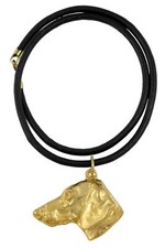 Dachshund Coarse Hair, Dachshund, Teckel I - Collar, Gilded Pendant for H