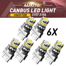6pcs Led Bulbs Turn Signal Backup Reverse Light Lamp 3157 3156 4157 White Canbus
