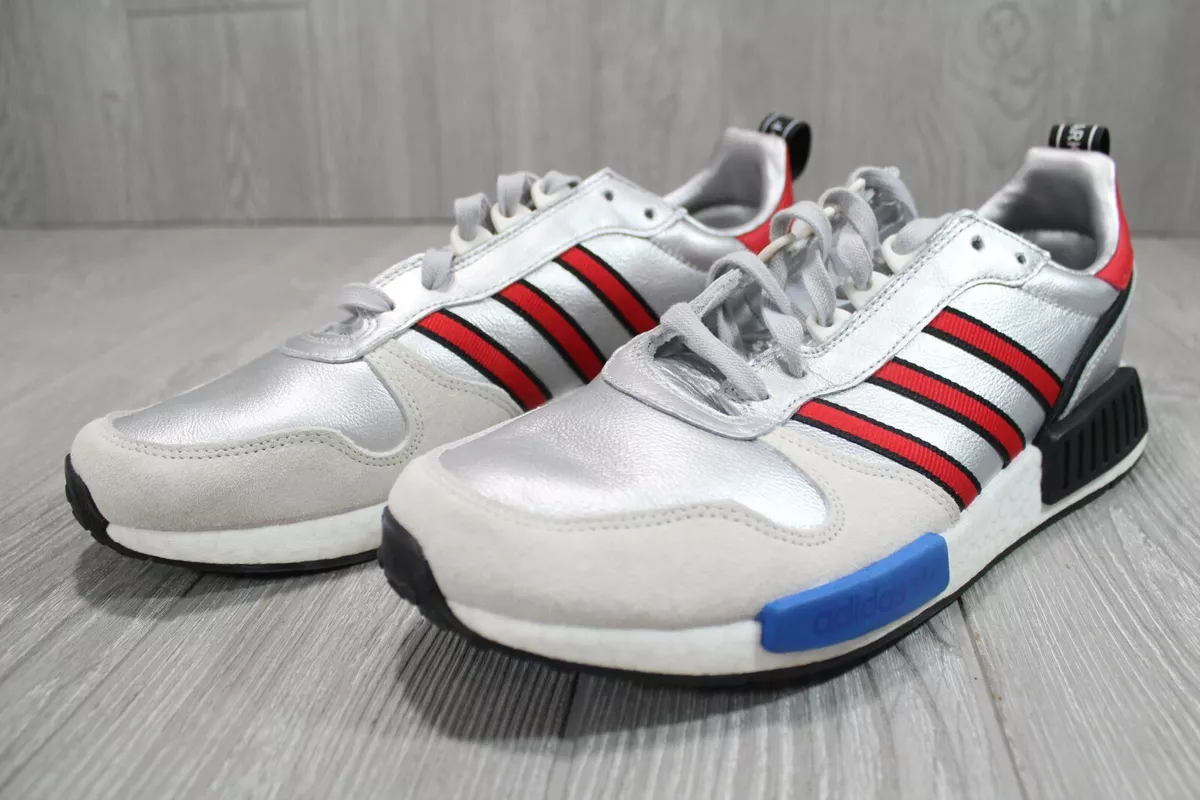 54 Men s ADIDAS Rising Star X R1 Originals Silver White Shoes 6