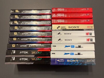 Lot of 18 Blank Cassette Tapes Type I High Output (TDK, Sony, Zenith) NEW SEALED