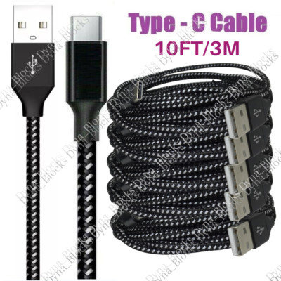 1-6Pack 10ft USB C/Type C Fast Charger Cable Charging Cord For Samsung S8 S9 S10