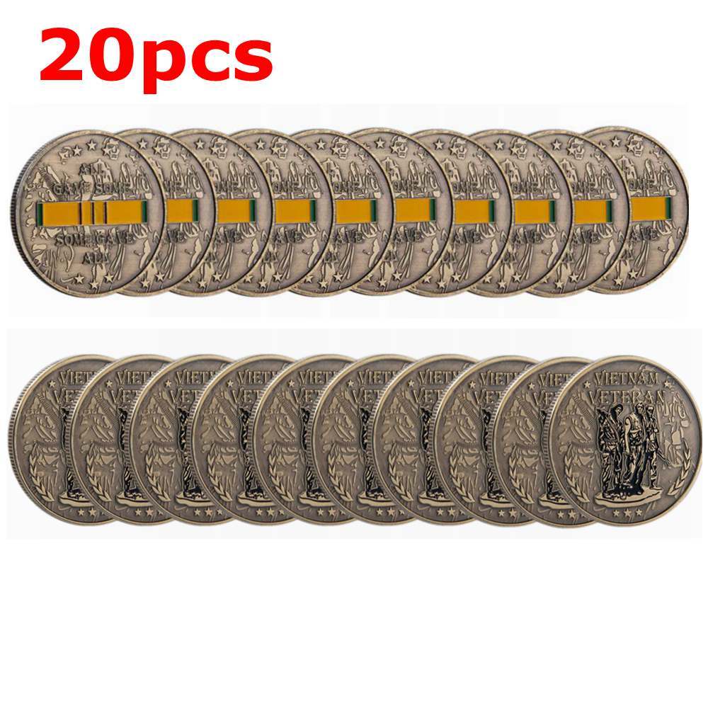 20pcs Vietnam War Veteran Commemorative Coin Collection Arts Gifts Souvenir