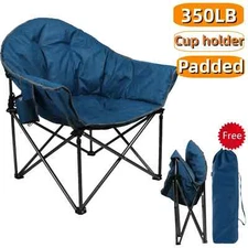 ALPHA CAMP Camping Chairs Oversize Saucer Moon Chair Folding with Carry Bag