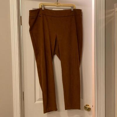 SOHO APPAREL LADIES SLACKS, SZ. 3X, BROWN, POLYESTER/SPANDEX