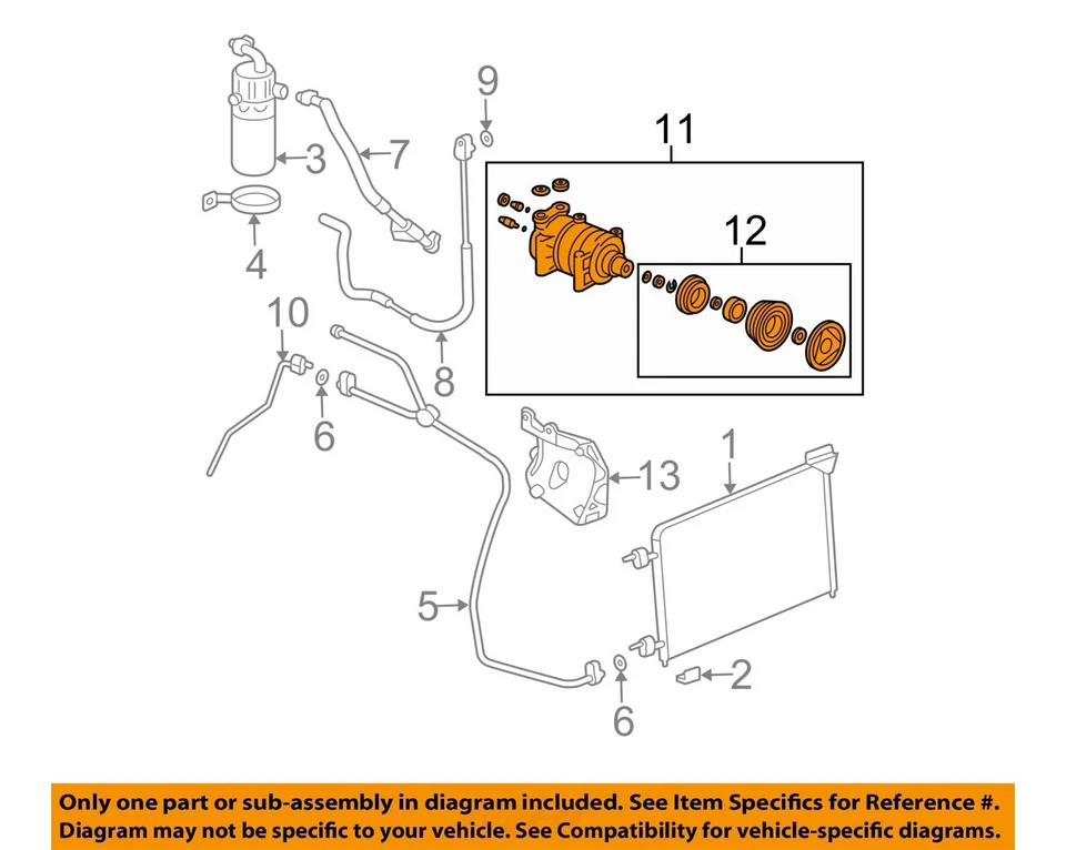 Compressor AC usado serve para: Chevrolet Tahoe 2009 com AC traseiro grau A - Imagem 3 de 4