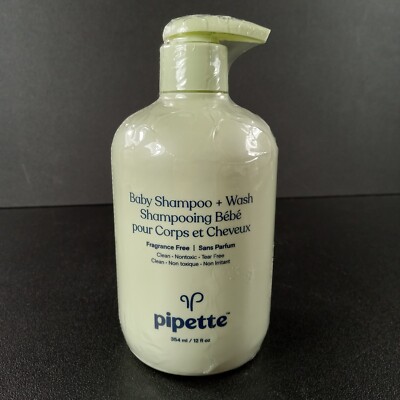 Pipette Baby Shampoo Wash 12 FL oz Fragrance Free Brand New