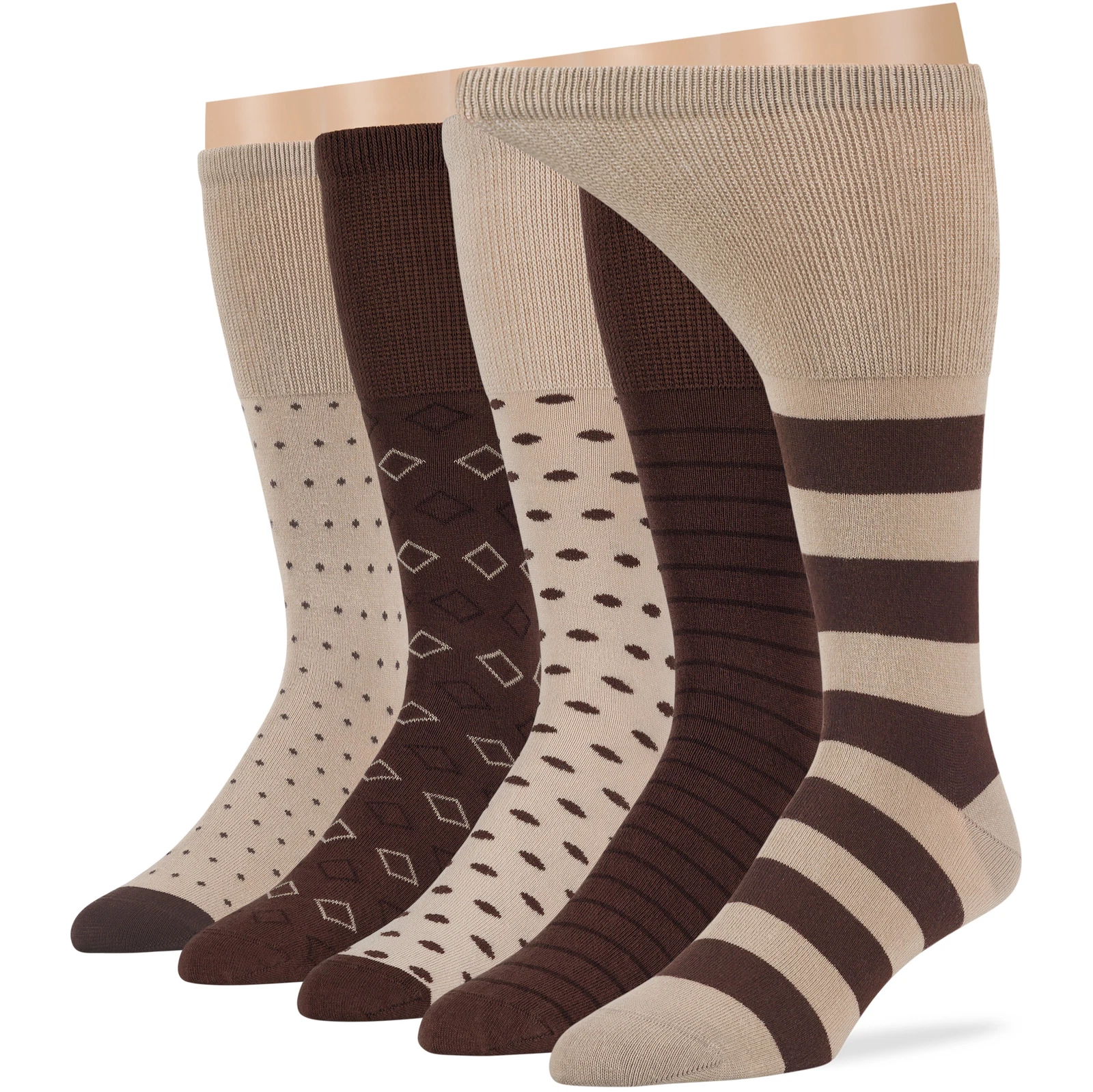 Men Diabetic Cotton Mid-Calf Soft Socks 5 Pack-XLarge-Stripe Pattern Brown Beige
Opens in a new wind