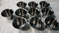 Stainless Steel Condiment Sauce Cups 2 Oz Each 10 Total Cups