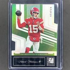 2025 Donruss Elite Patrick Mahomes #14 2007 Elite Status Die Cut Green /5 Chiefs