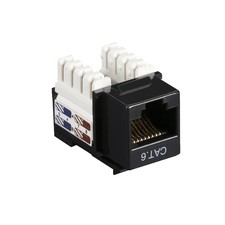 Keystone Insert Cat6 Jack, Unshielded, Black Wall Plate Module UL Listed