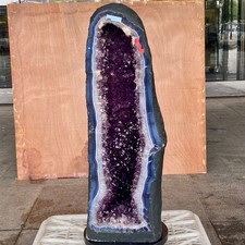 72.75LB Large natural amethyst geode quartz crystal cluster cathedral energy hea