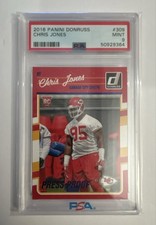 2016 Donruss Chris Jones #309 Press Proof Blue RC PSA 9 MINT Kansas City Chiefs