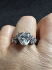 Vintage 925 Hallmark Sterling Silver Heart Cz  Ring -UK Size M