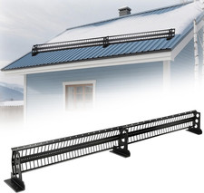 8Ft Snow Guard Railing for Metal & Wood Roofs, Extendable, Black