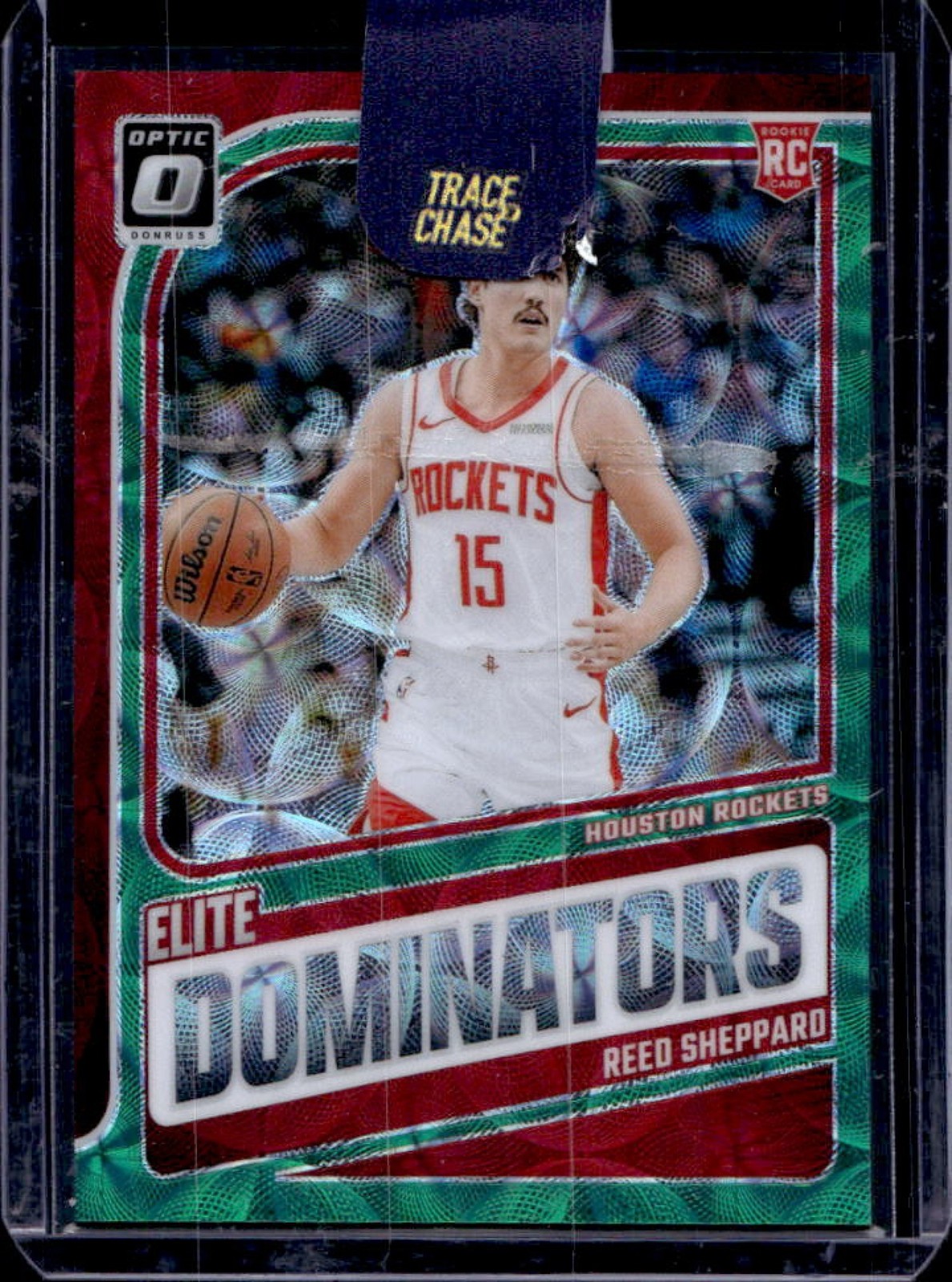 2024-25 Donruss Optic Reed Sheppard Elite Dominators RC Green International #/25
