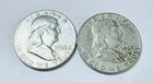 FRANKLIN SILVER HALF DOLLARS LOT OF 2 - 90% SILVER COIN FREE SHIPPING #9000