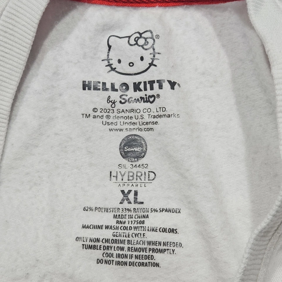 Sudadera para mujer Hello Kitty talla XL blanca L/S Sanrio suéter suave Foto 4 de 4