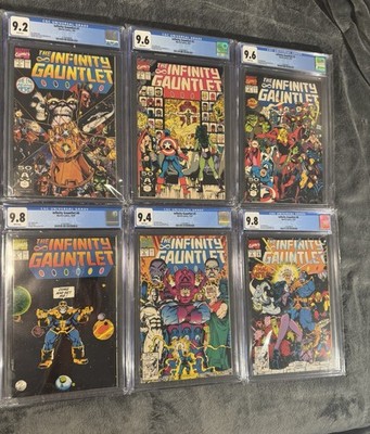 Infinity Gauntlet #1-6 CGC 9.2, 9.4, 9.6 X2, 9.8 X2! Full Set 1991 Send Offers!