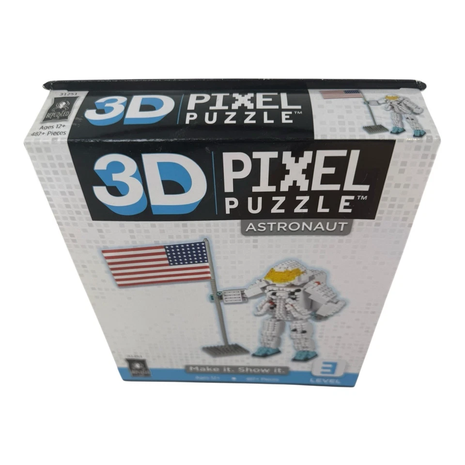 Rompecabezas de píxeles 3D desconcertado astronauta nivel 3 edades 12+ NUEVO Foto 2 de 4