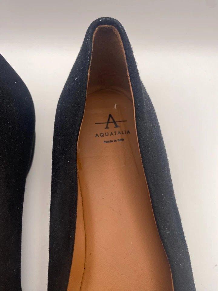 Aquatalia Womens Black Marcella Suede Waterproof Flats Sz 10.5 - Image 3 of 4