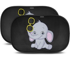 CARAMAZ Car Window Shade for Baby with 20x12 Inch Pack of 2 , Elephant