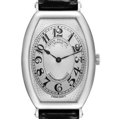 Patek Philippe Gondolo Platinum Silver Dial Mens Watch 5098 5098P