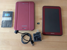 Samsung Galaxy Tab 2 GT-P3113 8GB Wi-Fi 7" Garnet Red w/ case plug 64g SD bundle