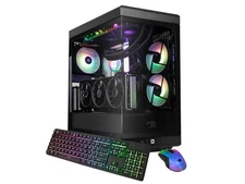 iBUYPOWER Y40 PRO Black Gaming PC Desktop - AMD Ryzen 9 9900X - AMD Radeon RX 90