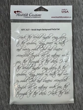 Heartfelt Creations Herald Angels Background Rubber Stamp PreCut HCPC 3427 USA