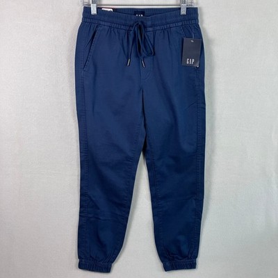Gap Twill Jogger Pants Women's Size XS Night Sky Blue Elastic Waist NWT
