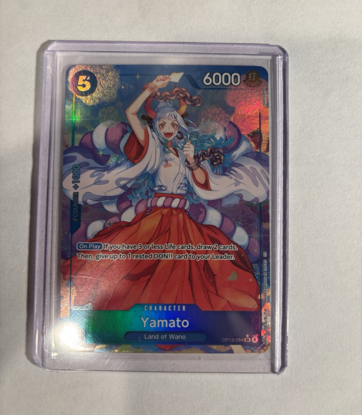 Bandai One Piece CCG Yamato OP13-054 Carrying on His Will Alt Art Foil SR EN