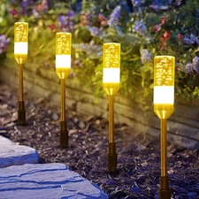 B-Right LED Pathway Lights Outdoor, 6 Pcs Path Lights 570 Lumens AC Plug 12V Low