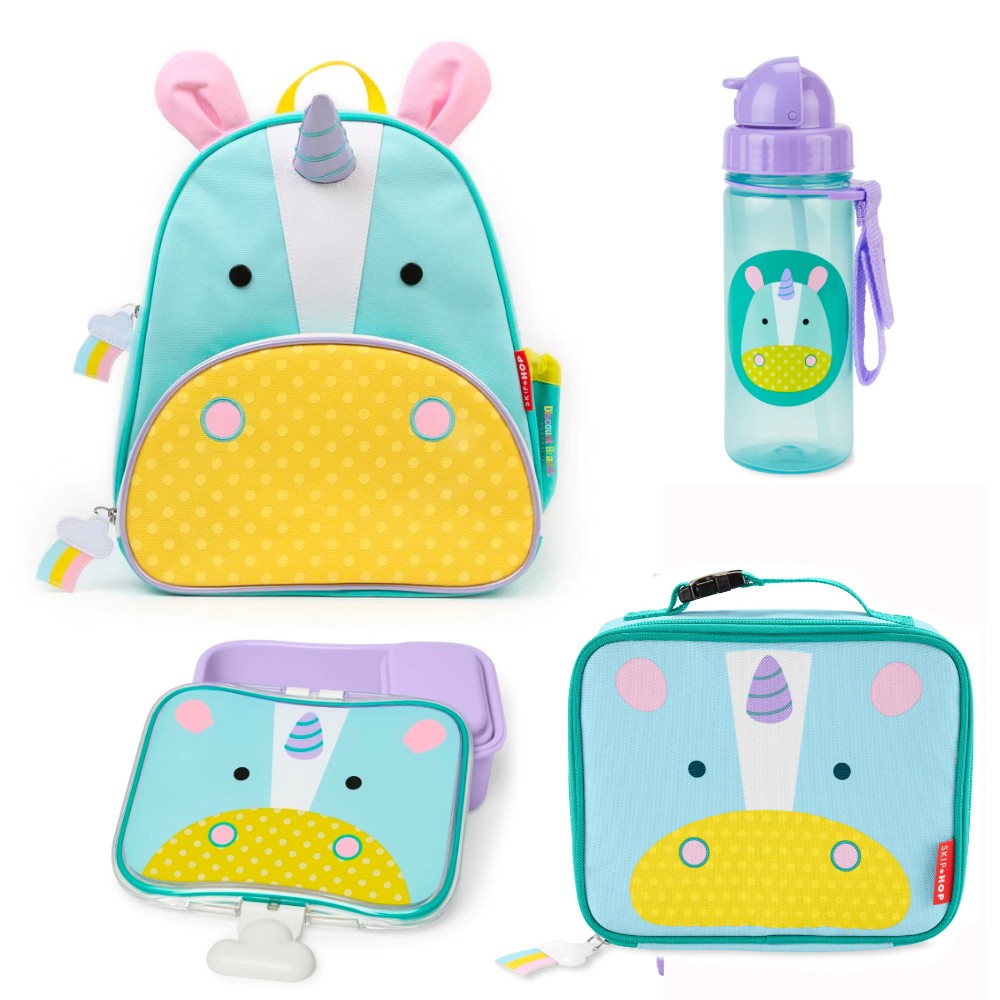 Skip Hop Zoo Backpack + Lunch Bag  + Lunch Box + Drink Bottl