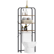 4-Tier Over Toilet Storage Shelf, Bathroom Space-Saving Storage Shelf Over Wa...
