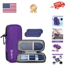 Insulin Cooler Travel Case with 2 TSA Approved Ice Packs, Medication Cooler f...