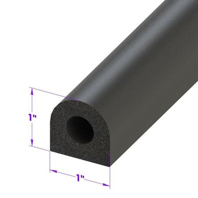 D Shaped Extrusion 1'' Wide X 1'' High; LP 80-B