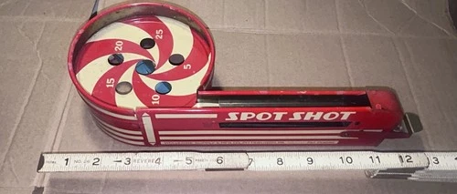 NICE VINTAGE WOLVERINE SPOT SHOT MARBLE TOY TIN MECHANICAL TOY GAME