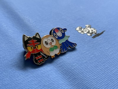 Alolan Starters Litten Rowlett Popplio Pokémon Pin Badge Metal Enamel Pin Rare
