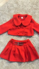 Girl Red 2-Piece Jacket & Pleated Skirt Set