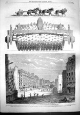 Original Old Antique Print 1861 Braby Machine Scarifying Tilling Malesherbes
