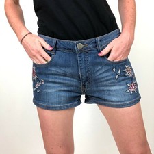 Harper Floral Embroidered Shorts Women's Size 28 Distressed