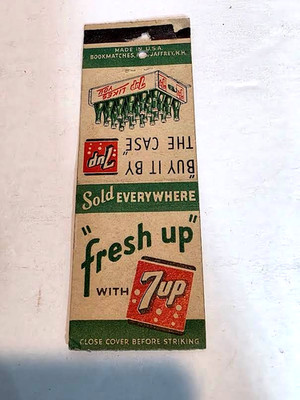 Vintage 7UP Soda Matchbook Fresh Up But it by the Case Vintage advertisement