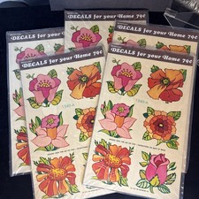 Vintage Meyercord Decals Assorted Flowers # 1540-A 1976 5 Packages FREE SHIP