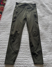 Athleta Rainier Tight Women's Running Leggings Pockets/Zipper Pocket M Green