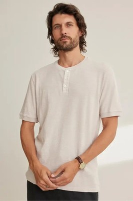 VELVET GRAHAM SPENCER Shirt Mens XXL Tan Pullover Short Sleeve VITO Henley $120