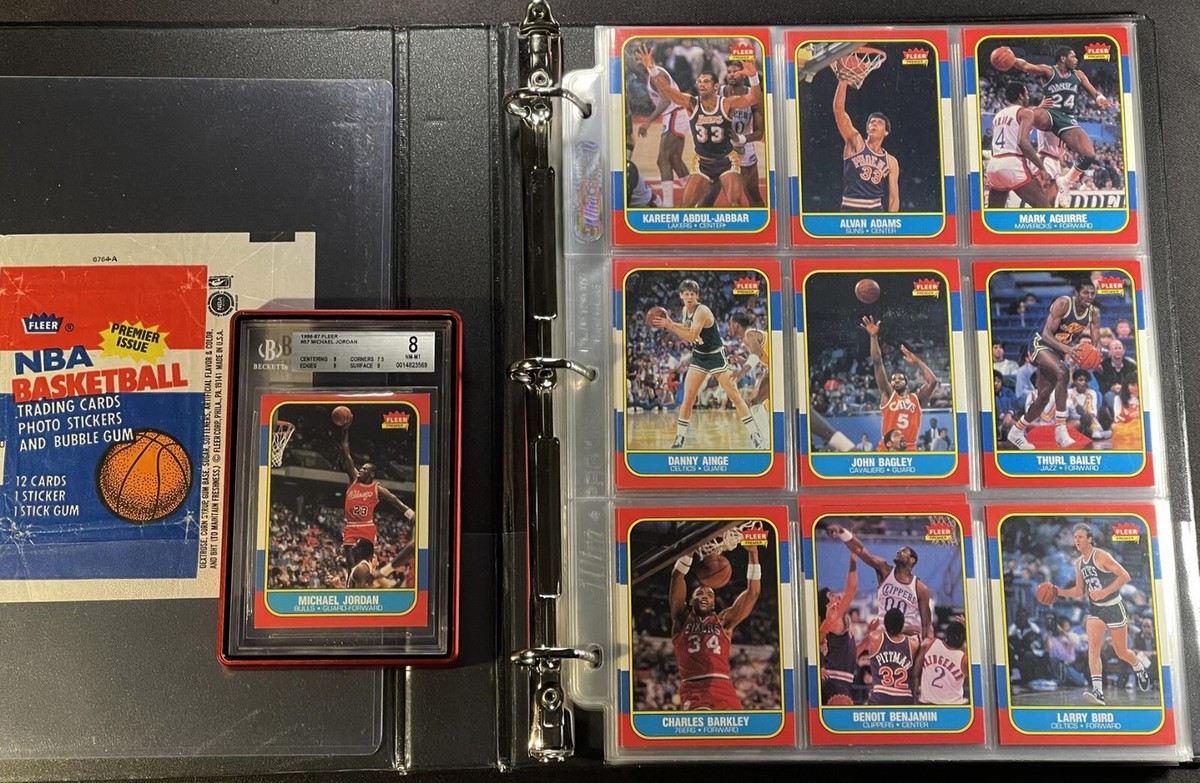 1986 FLEER BASKETBALL COMPLETE SET 132 STICKERS 11 BGS 8 JORDAN RC