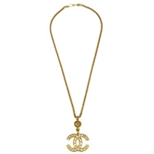 Chanel Gold CC Chain Pendant Necklace 95A 165242
