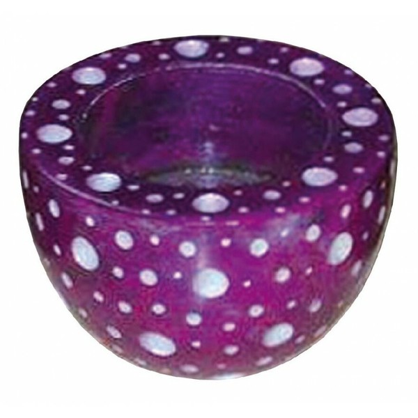 Teelichthalter Rund Aus Speckstein Lila 6 Cm Windlicht KerzenstäNder Kerzenhalte-image