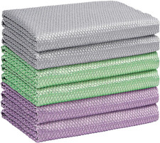 Microfiber Glass Cleaning Cloths-6Pk, 16"X14" Lint Free Window Cleaning Cloth...