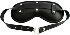 BDSM Bondage Nappa echt Leder Augenmaske Augenbinde weich gepolstert schwarz